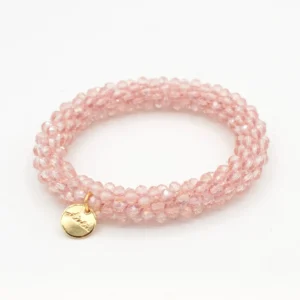 Stiekie Pink – Kralen Haarelastiek & Armband