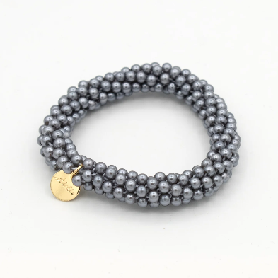 Stiekie Grey Pearl – Parel Haarelastiek & Armband