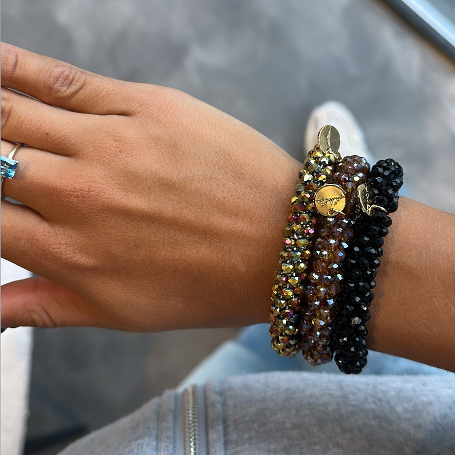 Stiekie Black – Kralen Haarelastiek & Armband - Afbeelding 2