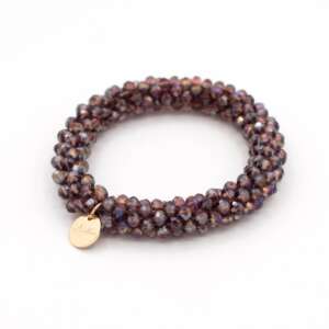 Stiekie Aubergine – Kralen Haarelastiek & Armband