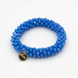 Stiekie Cobalt Blue – Kralen Haarelastiek & Armband €7,95