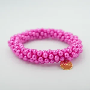 Stiekie Fuchsia – Kralen Haarelastiek & Armband